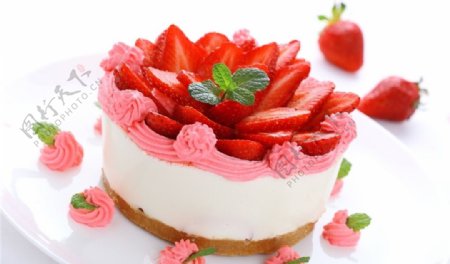 草莓蛋糕西点烘焙