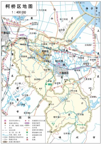 浙江绍兴市柯桥区标准地图32K