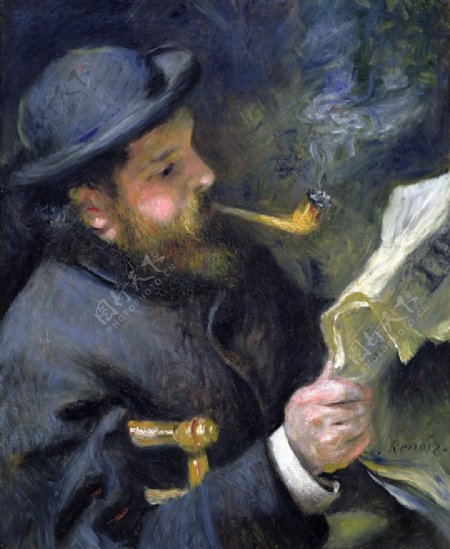 抽烟的男人油画