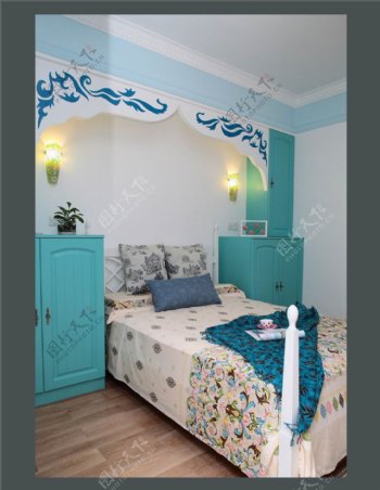 地中海梦幻温馨风格卧室装修效果图