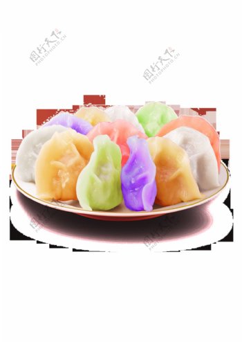 五彩饺子png元素素材