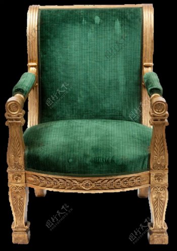 绿色坐垫扶手椅子免抠png透明素材