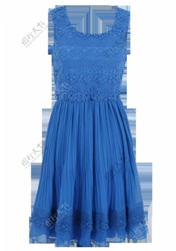 蓝色的连衣裙免抠png透明图层素材