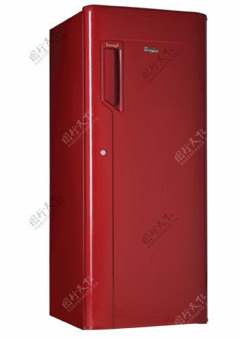 红色立式冰箱免抠png透明图层素材