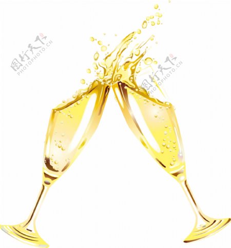 香槟酒干杯免抠png透明图层素材