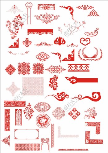 红色传统装饰图案