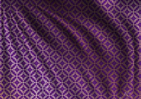 紫色格子花纹布料褶皱背景