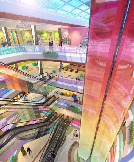 商场装修设计效果图彩虹创意设计