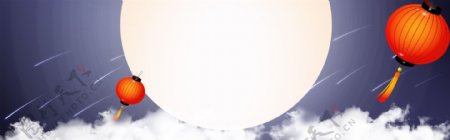 中秋节月亮灯笼背景图片