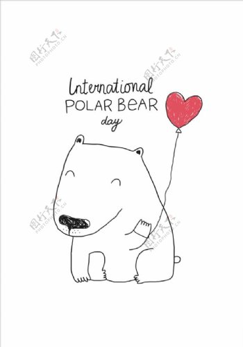 卡通北极熊矢量图下载