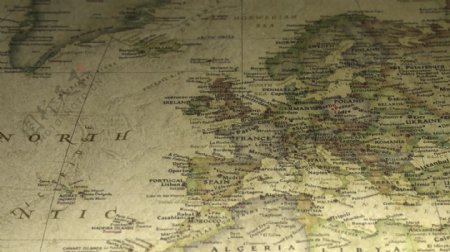 老式地图泛到欧洲