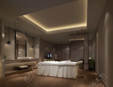 现代时尚酒店浴室装修效果图