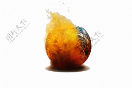 地球燃烧变暖免抠png透明图层素材