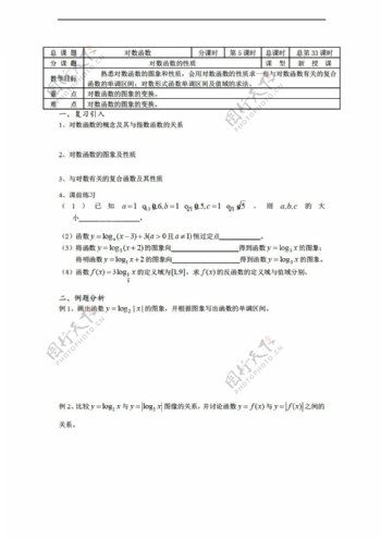 数学苏教版溧水县第二高级中学教学案必修1第33课时对数函数的性质
