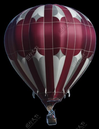 经典精美彩绘热气球png透明素材