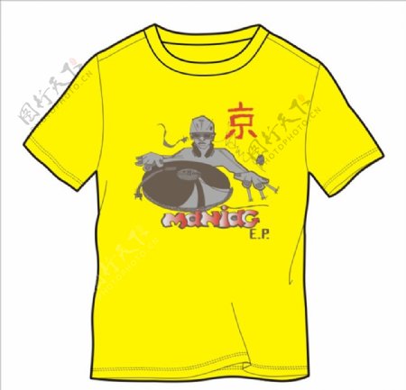 京城打碟人物潮流T恤