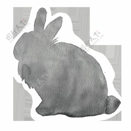 黑色兔子卡通透明素材