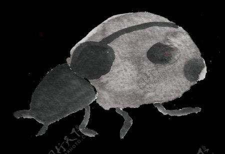 黑色甲虫卡通透明素材