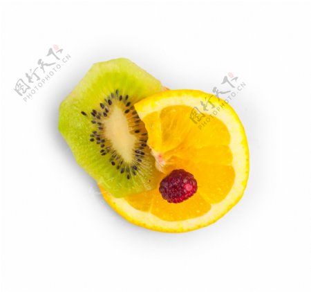 创意奇异果香橙水果装饰psd源文件