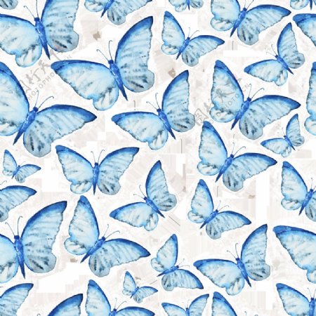 冰晶蝴蝶卡通透明装饰素材