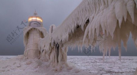 冰天雪地冬天雪景