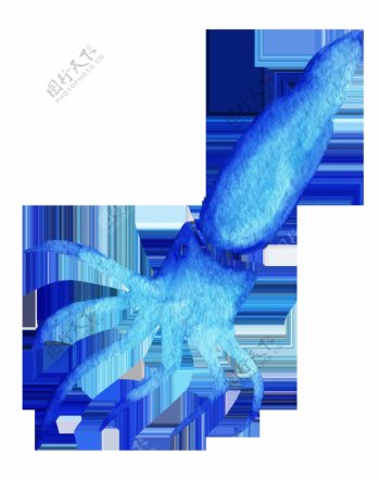 蓝色章鱼卡通透明素材