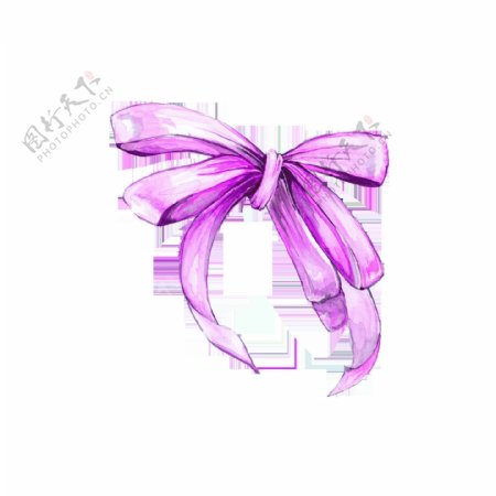 紫色蝴蝶结透明素材