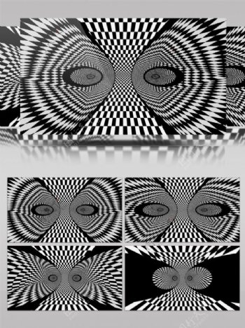 鱼抽象黑白动态视频素材