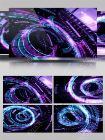 紫色旋转光纤动感视频素材