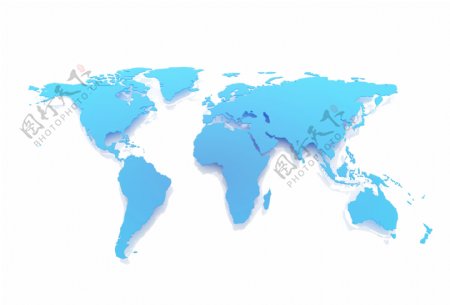 一组蓝色系世界地图素材