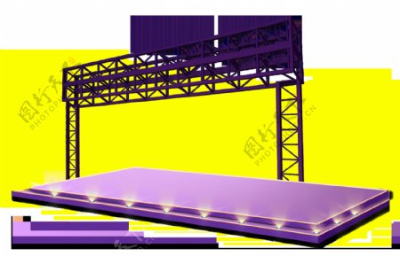 紫色灯台装饰素材