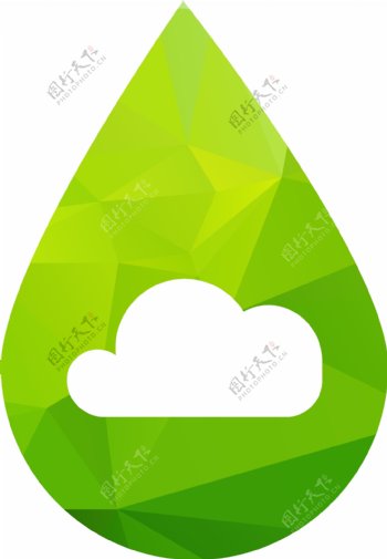 生态洁净雨标志图标