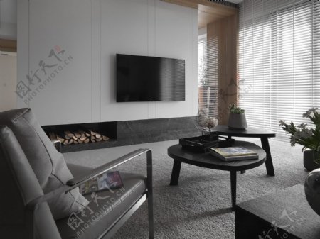 现代雅致气质客厅灰色家具室内装修效果图
