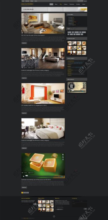 黑色的家居家具网站模板案例详情介绍模板