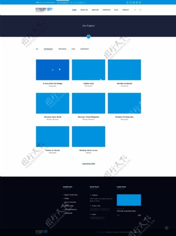 蓝色科技商务项目展示界面
