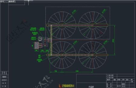 玉米钢板仓平面图CAD机械图纸