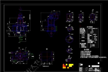 水平涡流选粉机CAD机械图纸