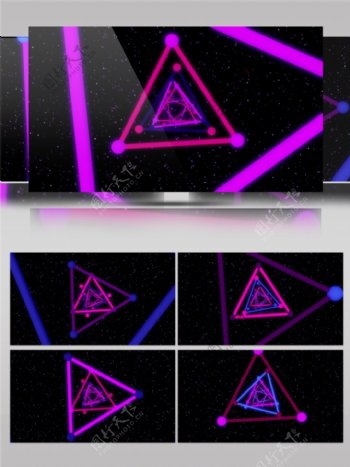 紫色动感三角高清视频素材