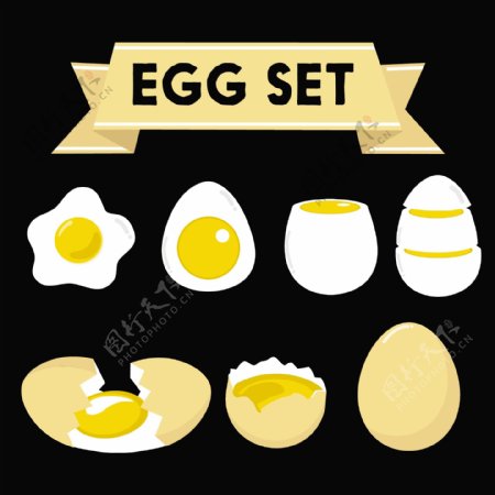 鸡蛋美食食材ai矢量素材下载