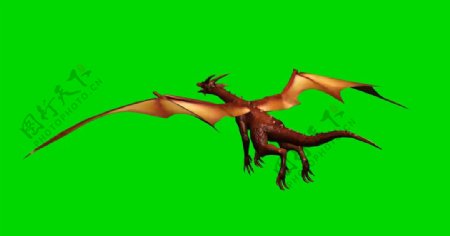恐龙喷火绿屏抠像视频素材