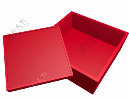 卡通红色盒子png元素