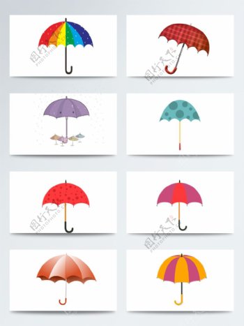 传统节气雨水相关PNG素材漂亮的雨伞
