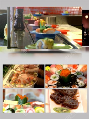 日本料理美食诱惑寿司三文鱼烤虾