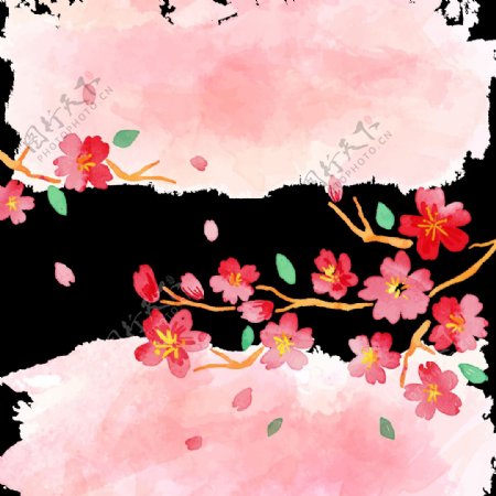 清新粉色雾气樱花装饰元素