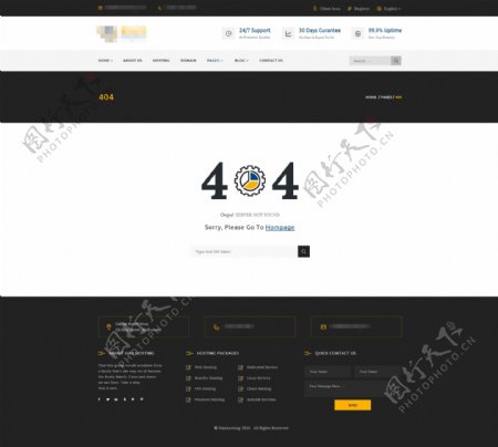 企业简约的科技电子网站之404错误界面