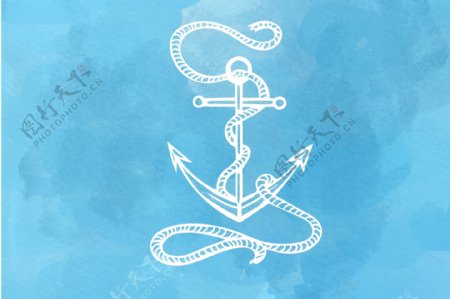 海洋航海手绘蓝色背景