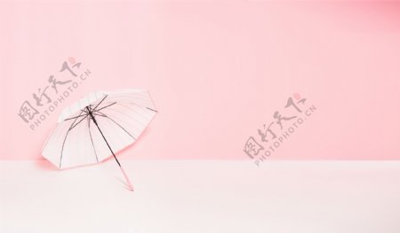 小清新粉嫩雨伞背景背景素材