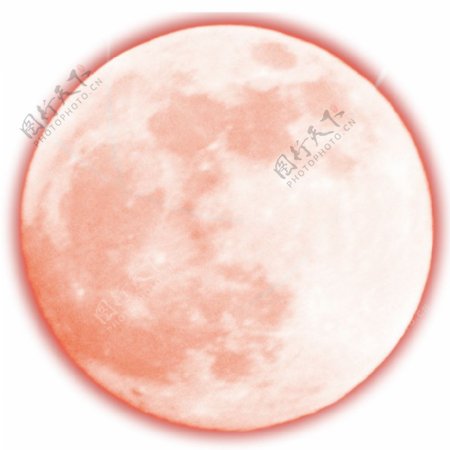粉色圆月情人节元素设计