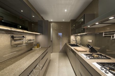 美式厨房白色橱柜装修效果图