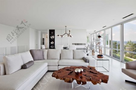 欧式客厅白色沙发设计效果图